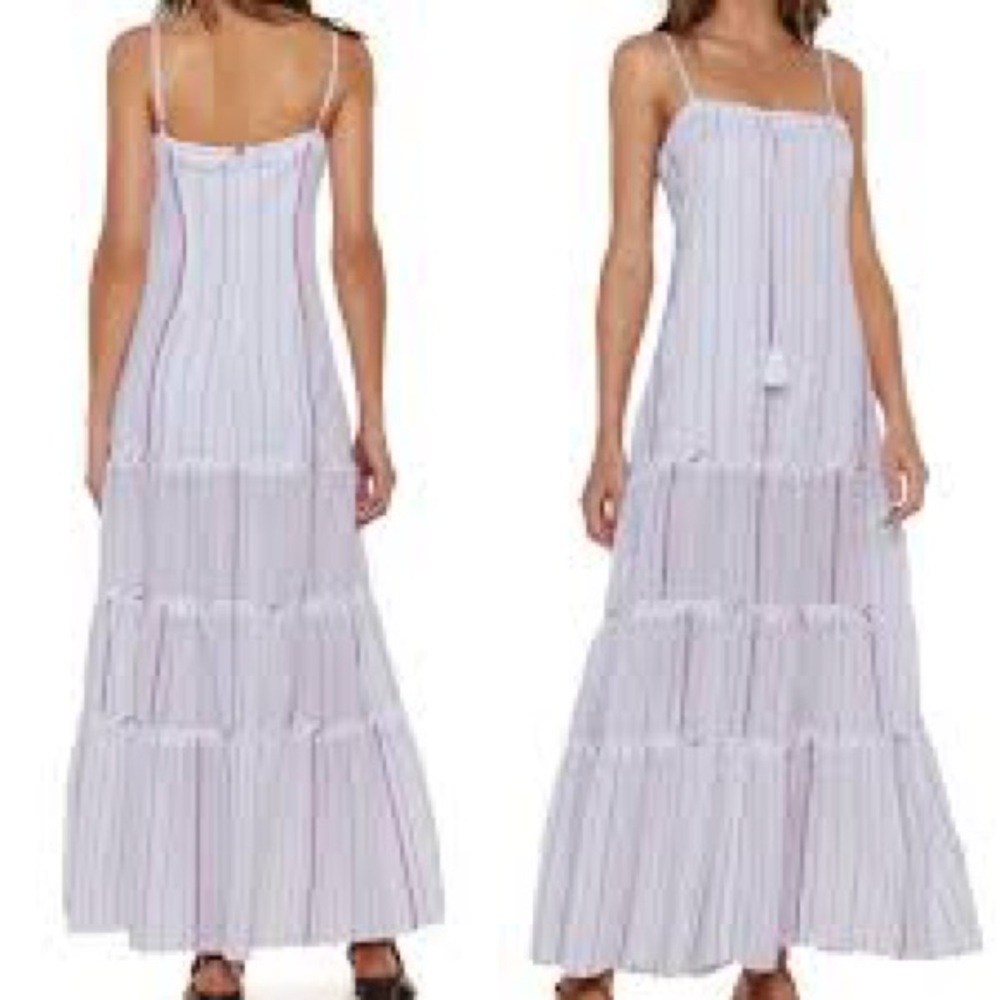 VIX BY PAULA HERMANNY FRAN STRIPE COVERUP MAXI DRESS SMALL
